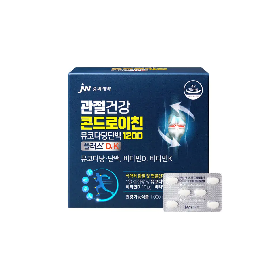 JW중외제약 관절건강 콘드로이친 뮤코다당단백 1200 플러스 D,K (3EA)